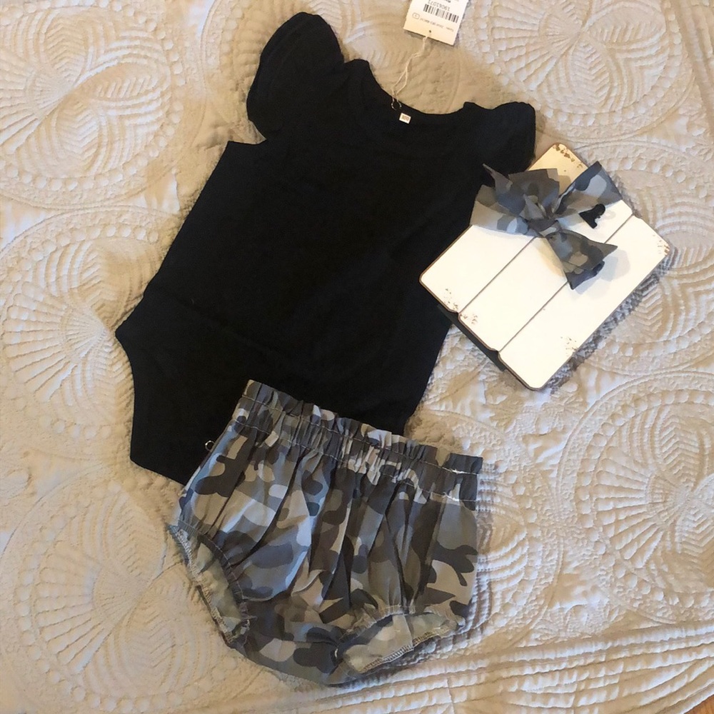 3 Piece Camo infant girls outfits